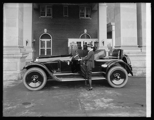 Mrs. Phil Riley in St.Clair car