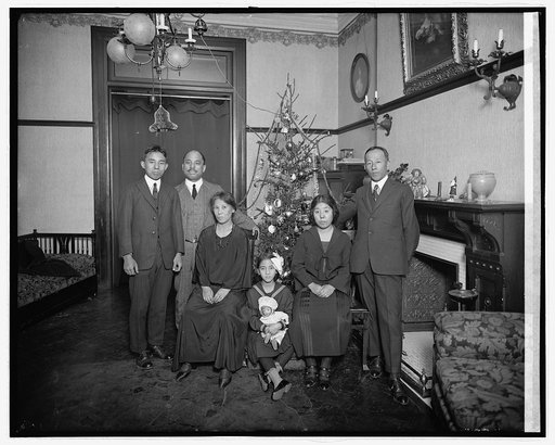 Family of Major General Hatsutaro Haraguchi with Christmas tree