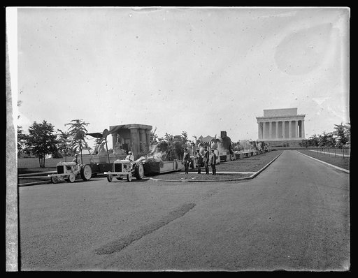 Parade; Lincoln Memorial, Washington, D.C., in background