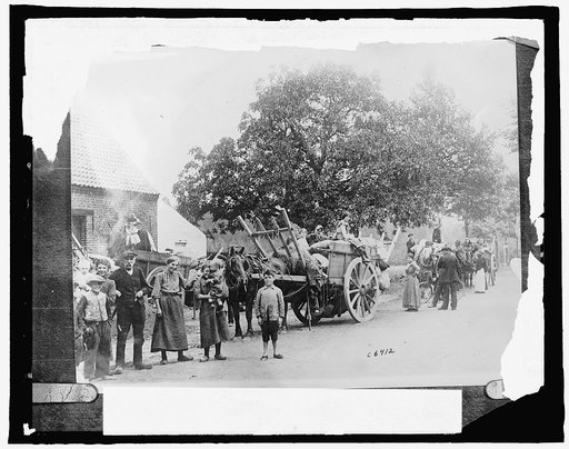 Refugees on road between Halines & Brussels