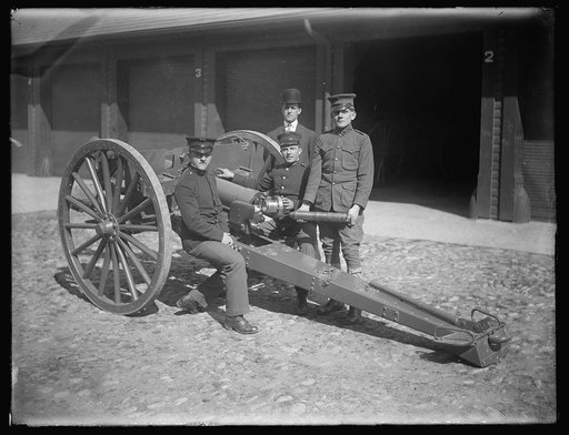 Men with artillery