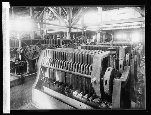 Filter Presses. Raw sugar mill. Hawaiian Islands