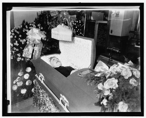 Man in coffin