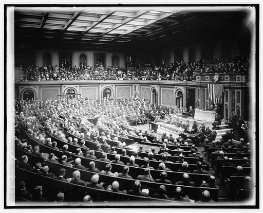 Wilson addressing Congress, [Washington, D.C.