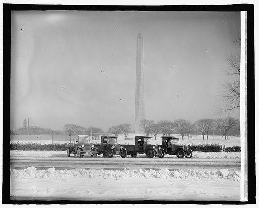Graham Bros. Fussel trucks, [Washington Monument, Washington, D.C., in background