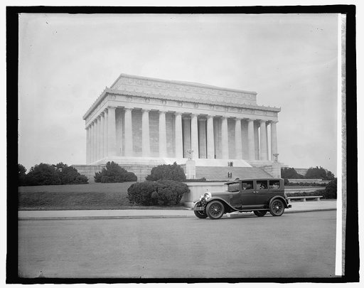 Washington Cadillac Co., [in front of Lincoln memorial, Washington, D.C.