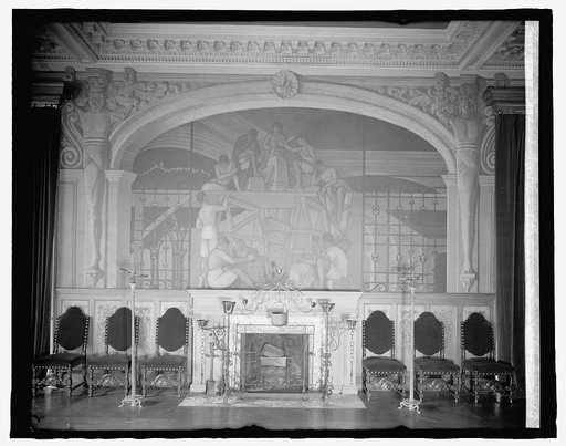 Mexican Embassy, [Washington, D.C.], fresco in dining room