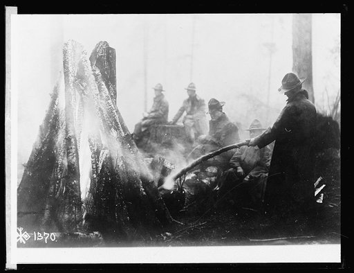 Camp fire at a cantonement