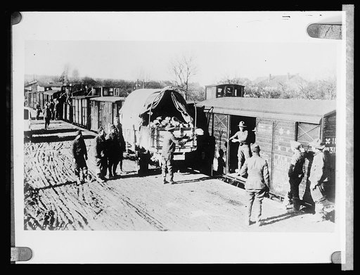 U.S. Army unloading bread at front