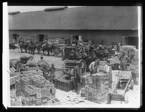 U.S. Army unloading Quartermaster stove