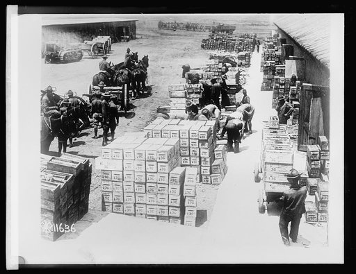 U.S. Army unloading Quartermaster stoves