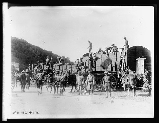 U.S. Army unloading Quartermaster stoves