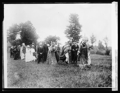 High Church dignitaries of the Russian church who assembled at the Monasty of St. Nicholas to [...] against Bolshevik