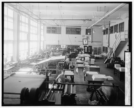 Map making, Interior Dept. printing presses