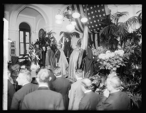 Queen of Belgium receiving degree of Dr. of [...] Trinity College, [Washington, D.C.