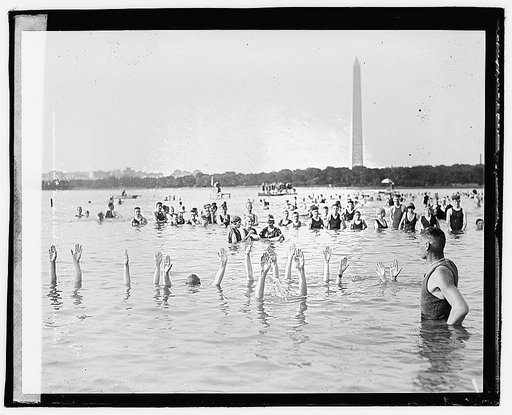 George H. Corson teaching swim class at the Tidal Basin, Washington, D.C.