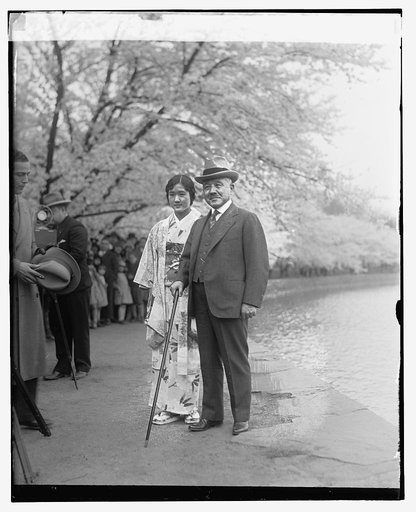 Amb. Katsuji Debuchi & daughter Takako, [Tidal Basin, Washington, D.C., 3/29/29