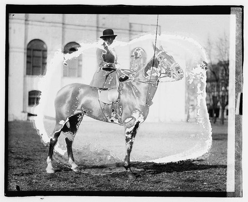 Mrs. Thos. F. Logan, horseback
