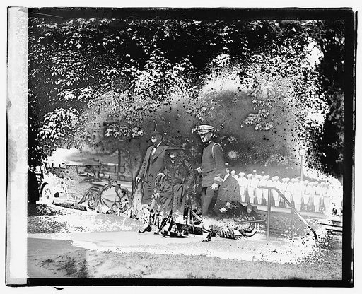 Secty. Daniels, Mrs. Bagley & [Commander] Foote, Funeral of Rear Adml. Albert Winterhalter