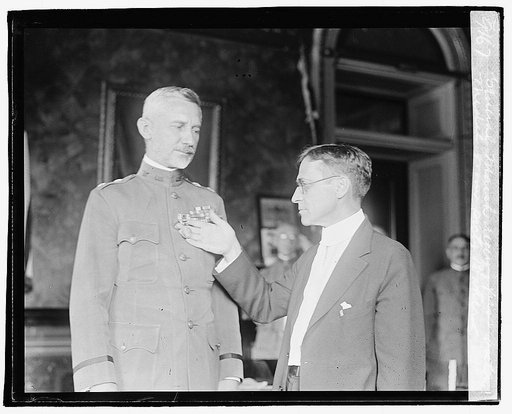 General March receiving first victory medal from Secty. Baker