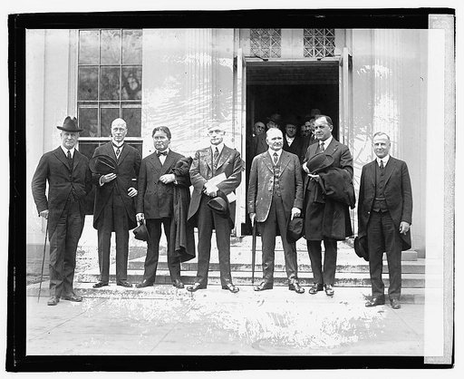 Frank Hagenbarth and group outside building], 3/16/21