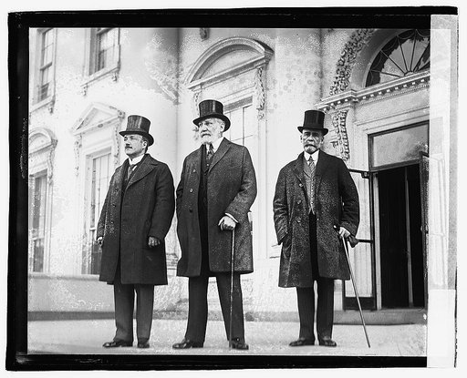 Three men outside White House], 3/22/21