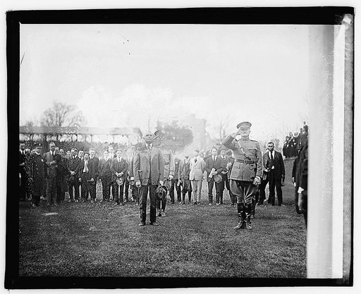 Pershing at opening game, 1921, 4/13/21