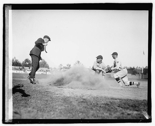 Men playing baseball