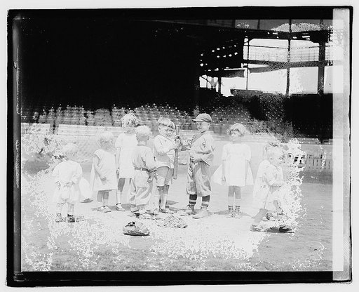 Children playing baseball