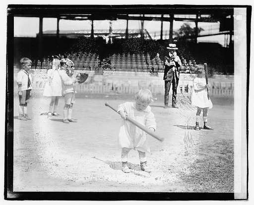 Children playing baseball