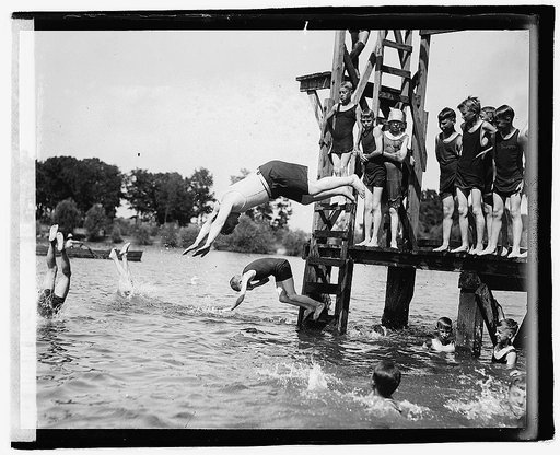 Davis, swimming, Moosehead, 7/22/21