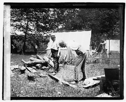 Henry Ford chopping wood