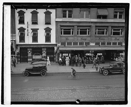Young men's shop front