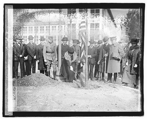 Mrs. Harding at tree planting