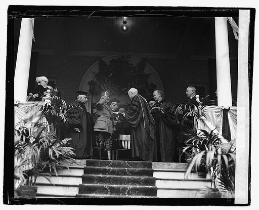 Marshal Foch receiving degree at Georgetown, 11/16/21