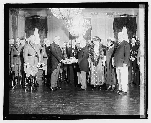 Harding receiving flag, 5/30/22