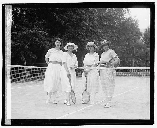 Four unidentified women on tennis court], 5/31/22