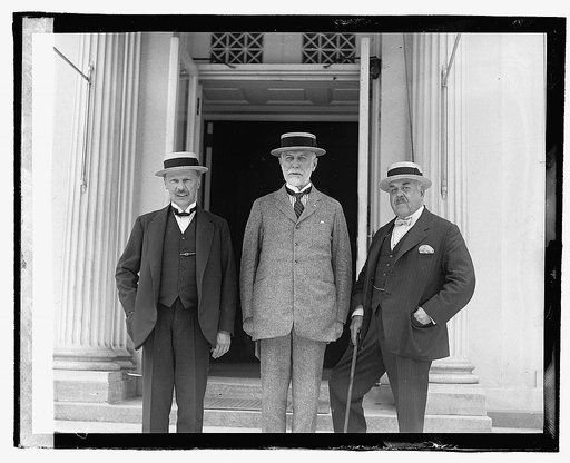Three men, Amb. Jusserand(?) at center], 6/24/22