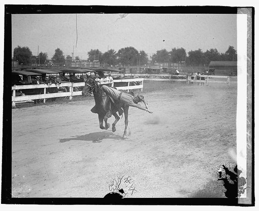 Cavalry drill at auto races