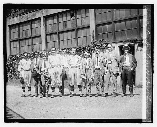 Boy Scouts with ball players