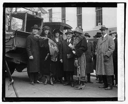 White House turkey with unidentified people
