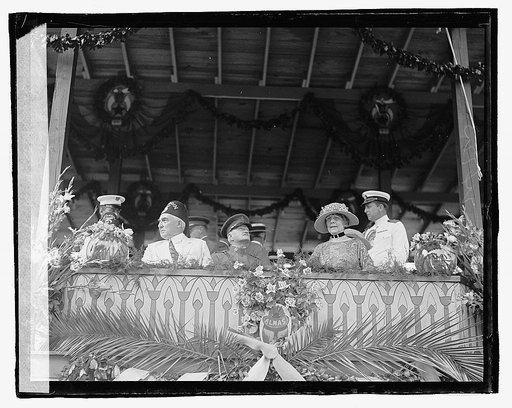 President, Gen'l Pershing, Mrs. Harding receiving parade