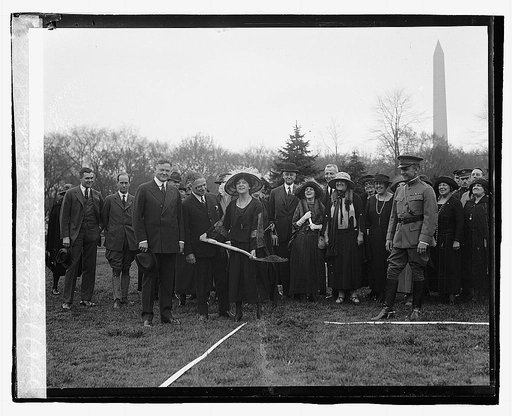 Herbert Hoover breaking ground for model house