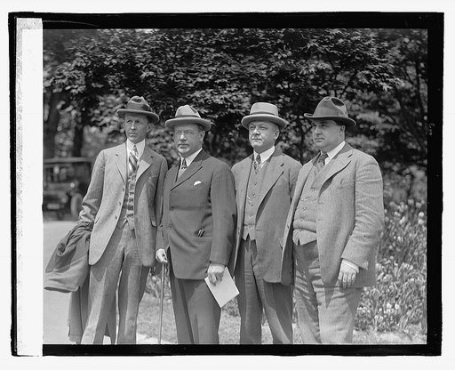 Sen. Edge, Roe Stewart, F.M. Feiker, F.X. Wolley[?], 5/7/23