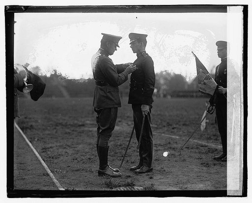 Unidentified uniformed men participating in ceremony