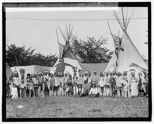Native American group in front of tipis], 5/29/23