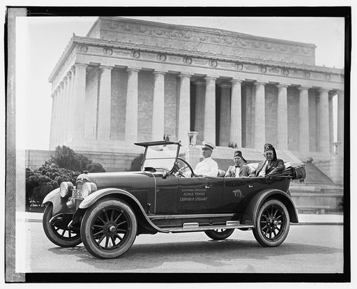 Shriner automobile "Illustrious Potentate, Almas Temple, Leonard P. Steuart" at Lincoln Memorial