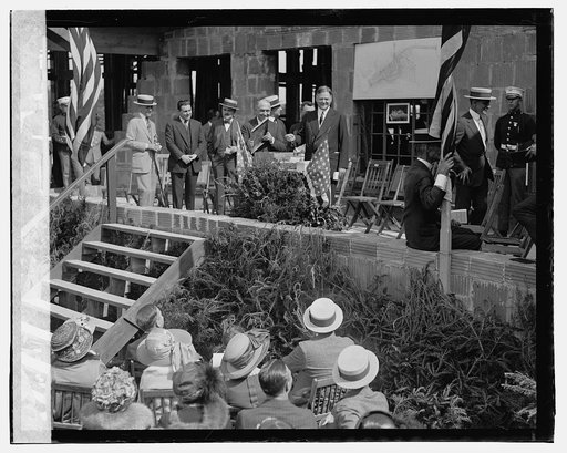 Hoover laying cornerstone, Congressional Club, 6/9/23