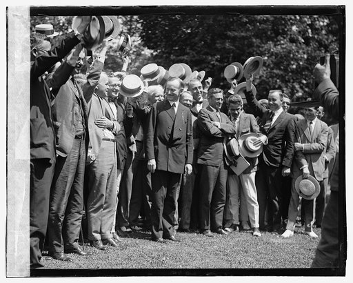 Coolidge & newspaper men, 8/14/23