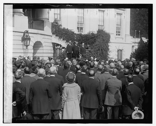 Coolidge addressing postmasters